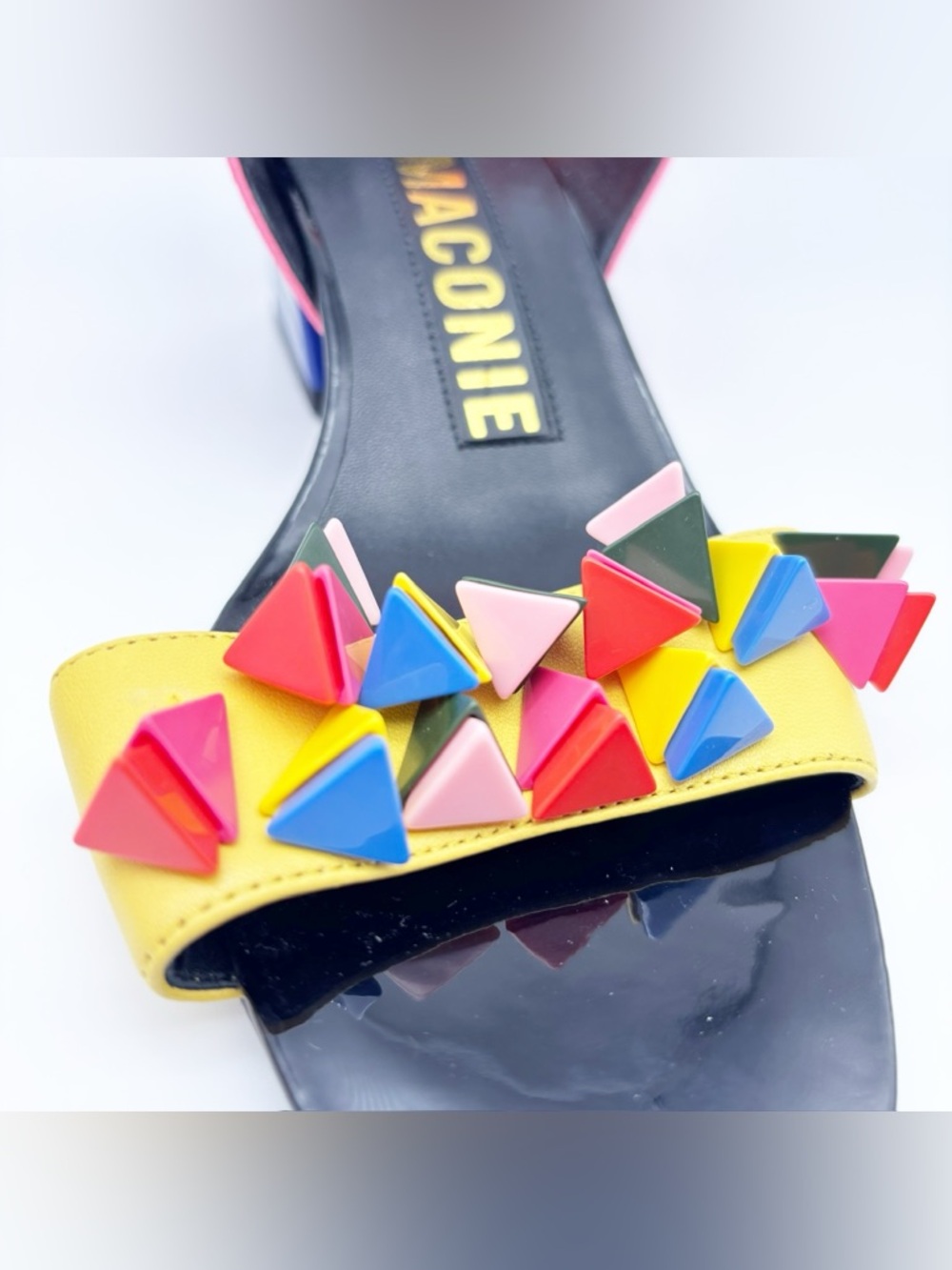 Colorblock Studded Block Heel Sandal - Multi - Picture 7 of 15